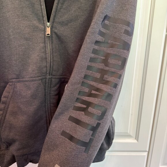 Carhartt Men's Rain Defender Loose Fit Full-zip Sweatshirt Charcoal Gray Large - Picture 3 of 6